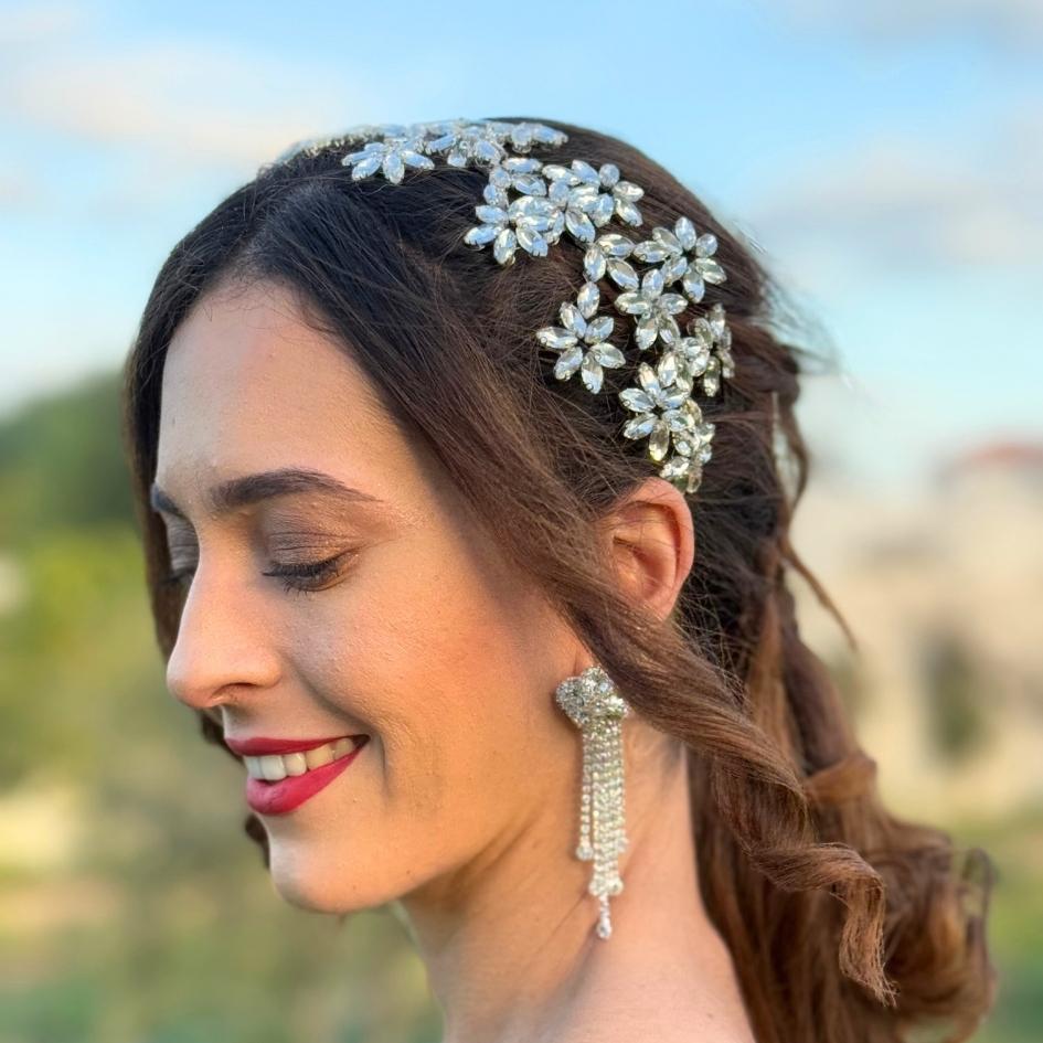 Accessoire de coiffure floral en strass