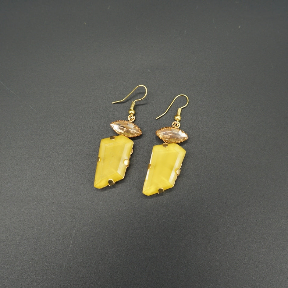 Boucles d’oreilles cristal jaune pour soirée