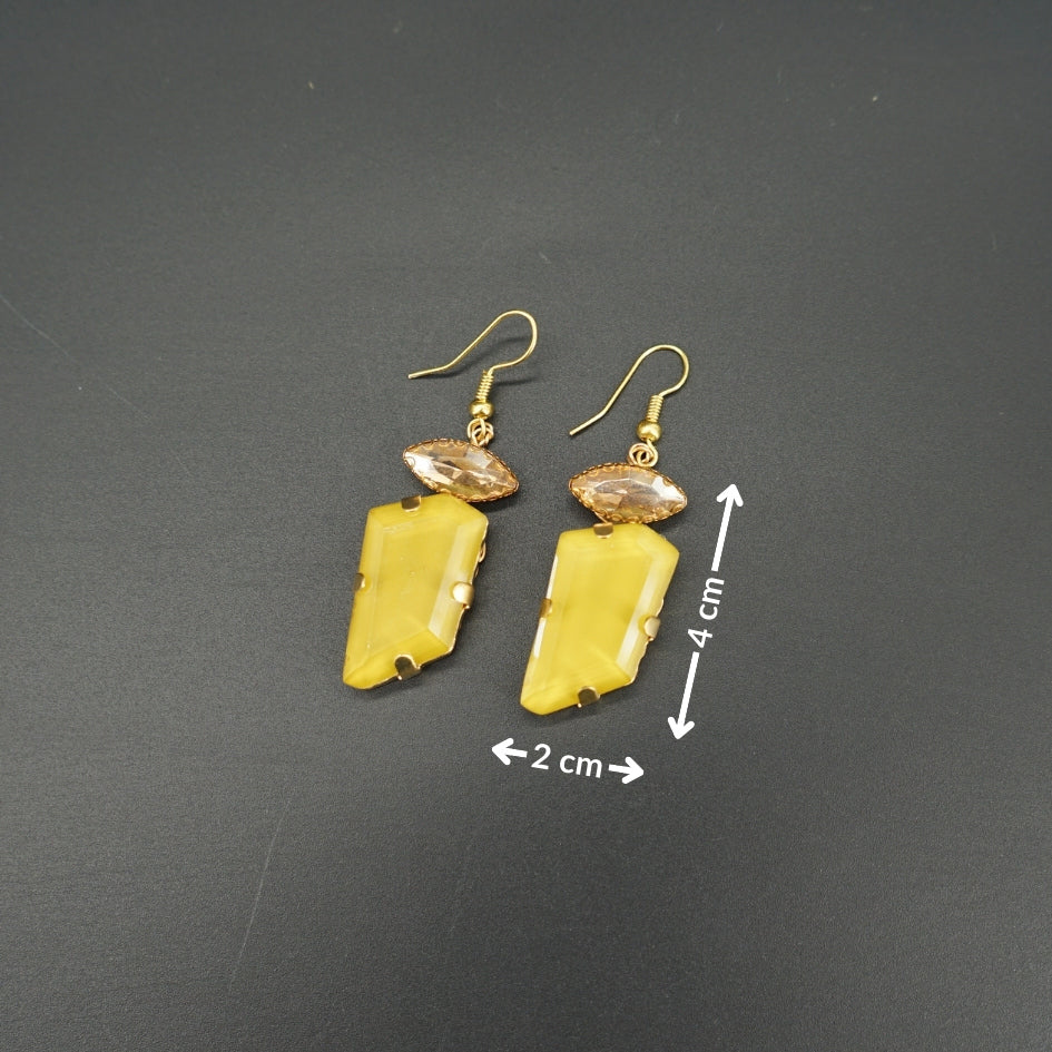 Boucles d’oreilles cristal jaune pour soirée