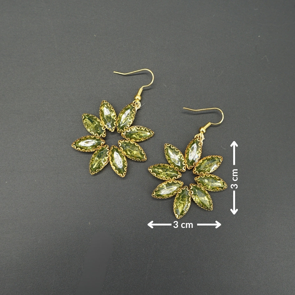 Boucles d’oreilles pendantes élégantes vert