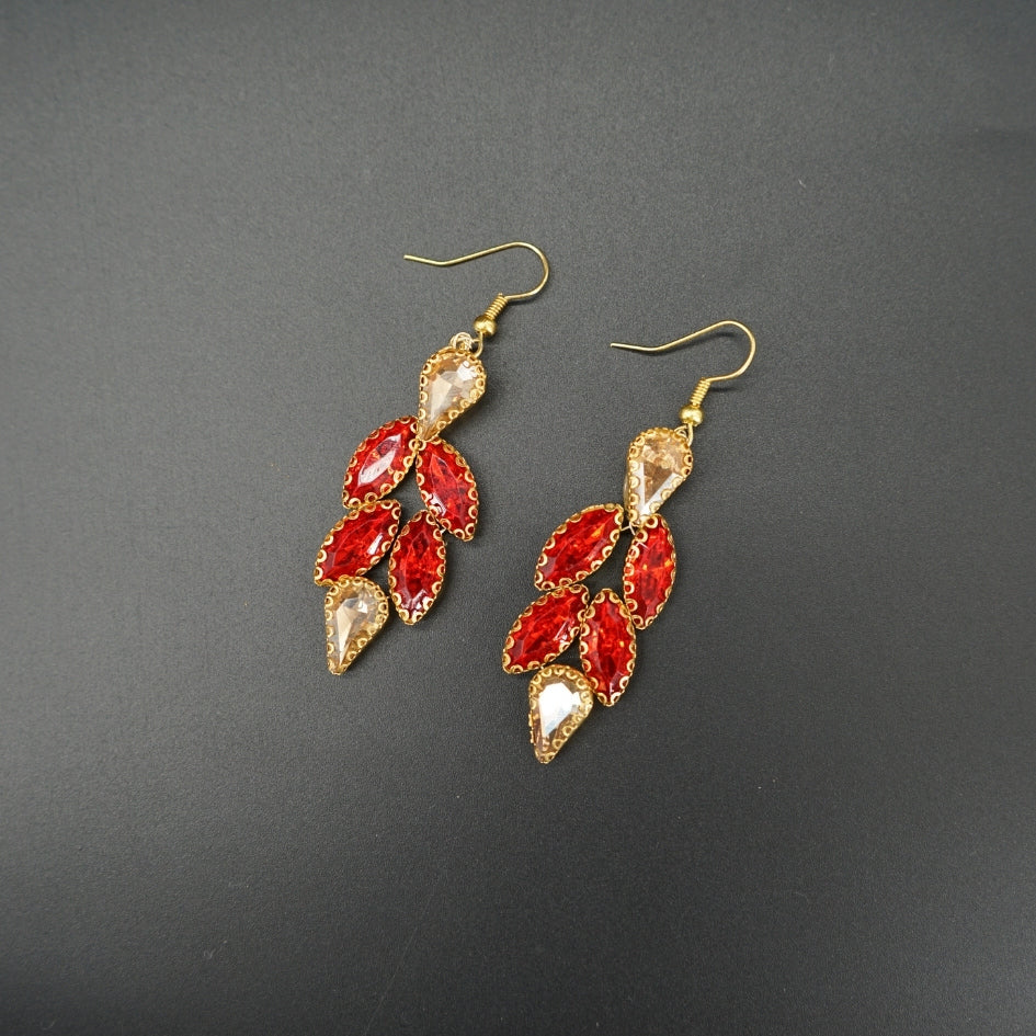 Boucles d'oreilles rouge pour soirée