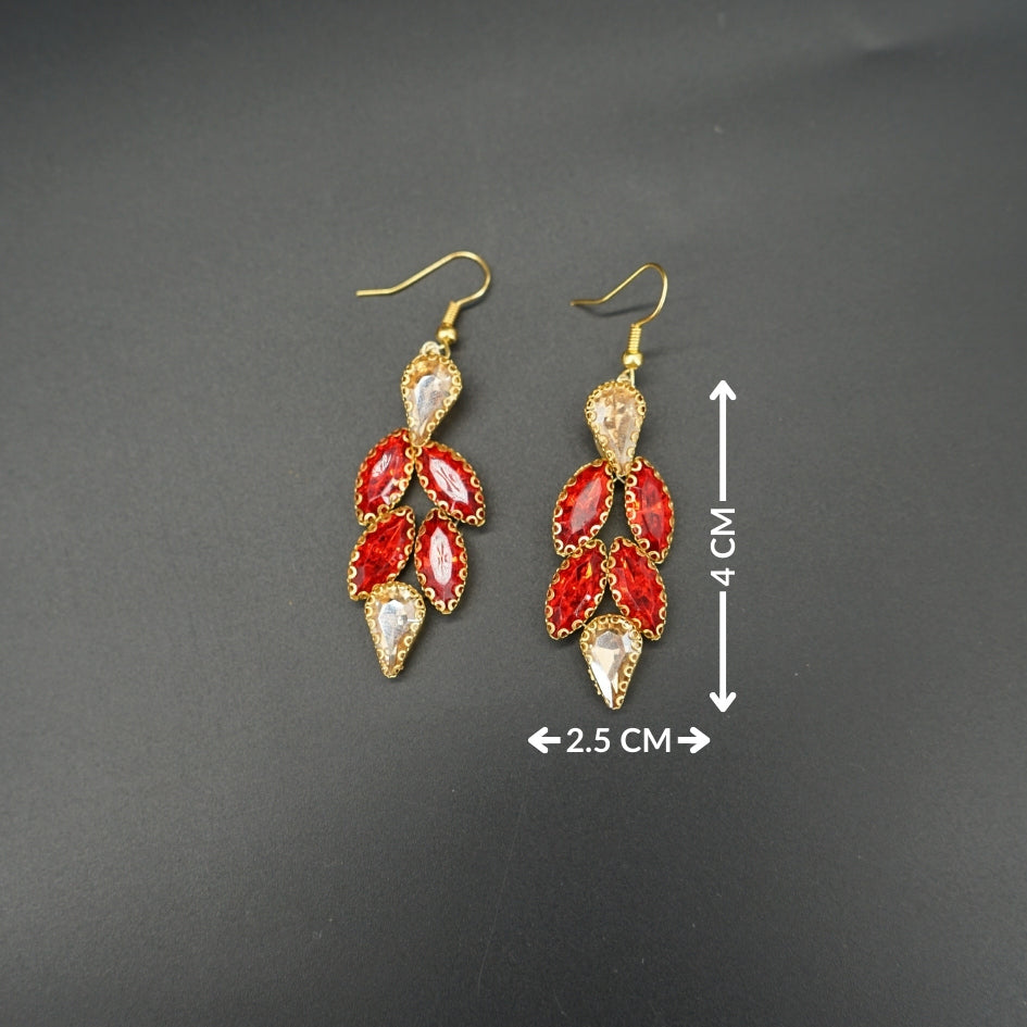 Boucles d'oreilles rouge pour soirée