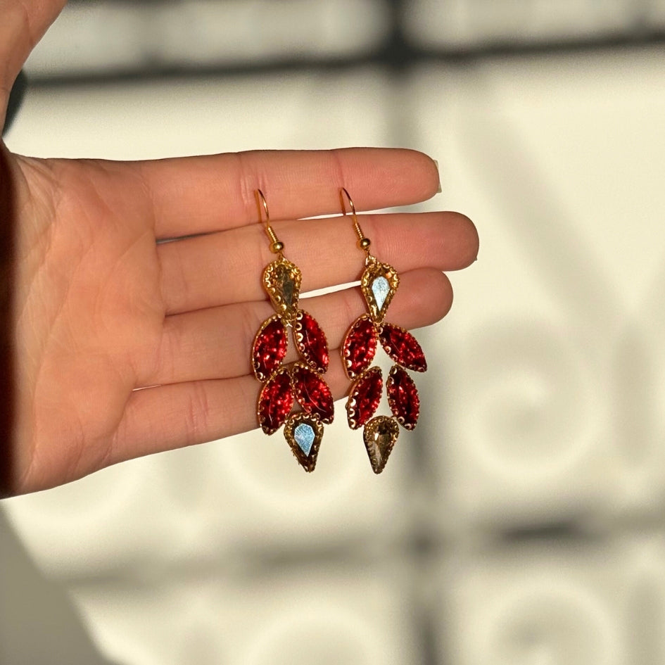 Boucles d'oreilles rouge pour soirée