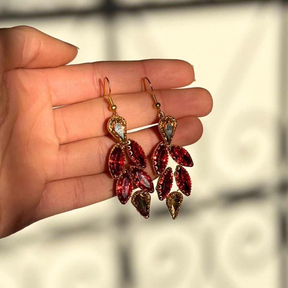 Boucles d'oreilles rouge pour soirée