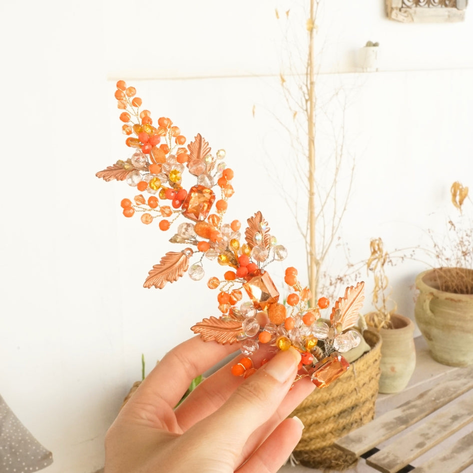 Broche de cheveux couleur orange