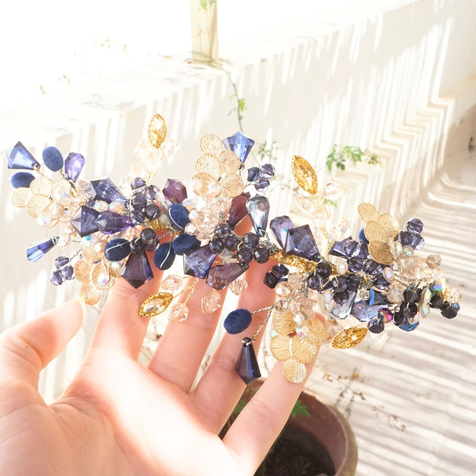 Broche de mariage couleur bleu