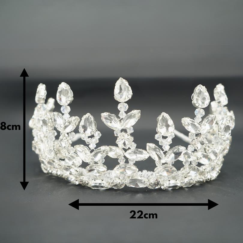 Couronne de mariage blanche, Couronne de diadème en cristal baroque, diadème de mariage couronne nuptiale, diadème de fille de fleur, diadème prisme, diadème pour femmes, diadème blanc, couronne de reine