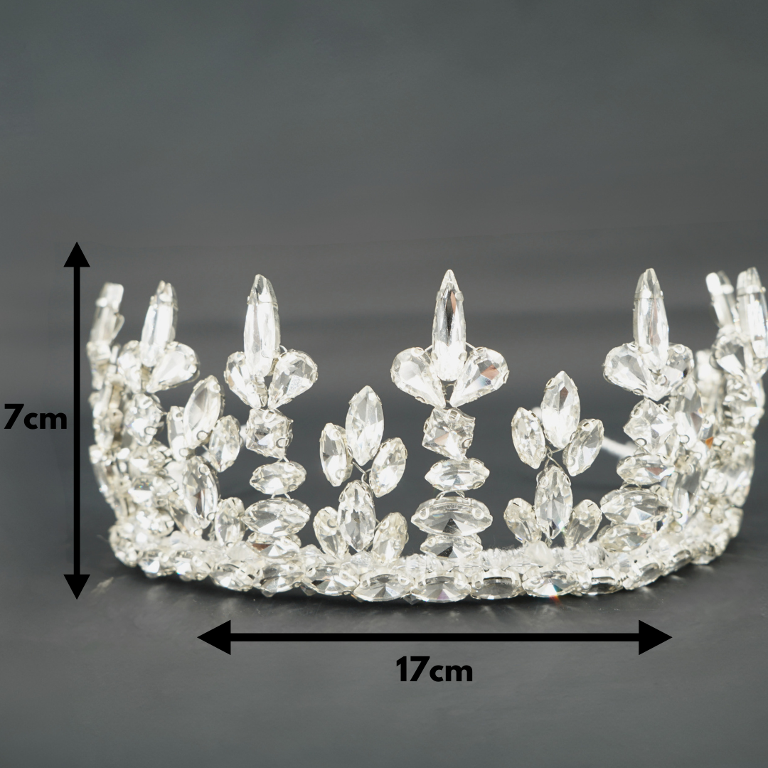 Couronne de mariage blanche, diadème de mariage nuptial, couronne nuptiale en cristal, couronne nuptiale de luxe, couronne de mariée, couronne de reine, diadème