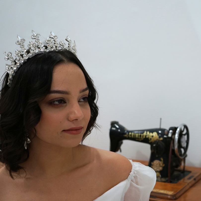 Couronne de mariage blanche, diadème de mariage nuptial, couronne nuptiale en cristal, couronne nuptiale de luxe, couronne de mariée, couronne de reine, diadème