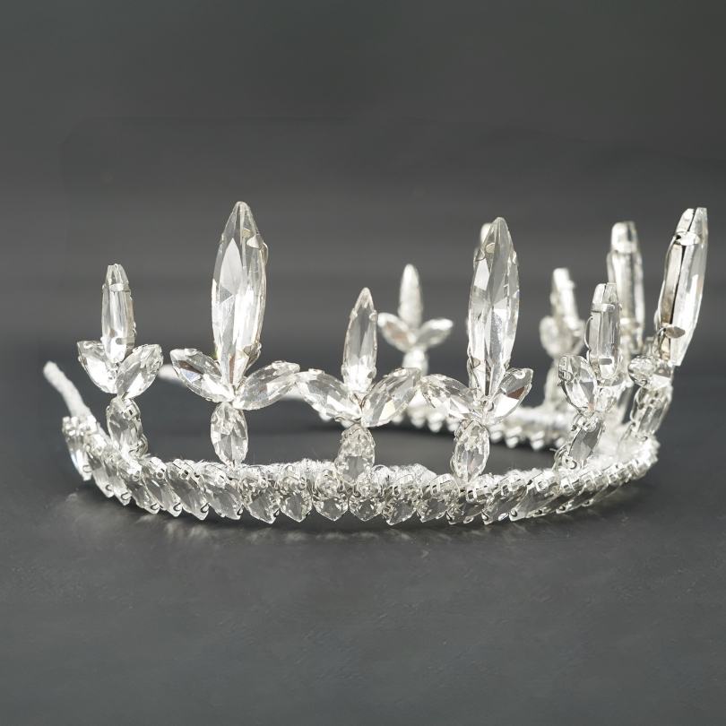 Couronne de halo avec des pierres précieuses blanches, couronne de mariée Halo de mariage , casque Halo, couronne de reine, couronne de festival et mariage