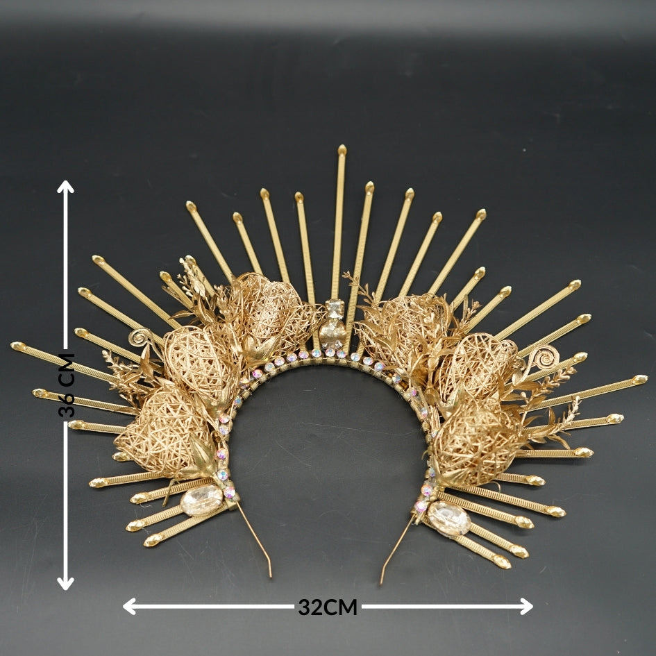 Couronne royale dorée pour mariage et cérémonies